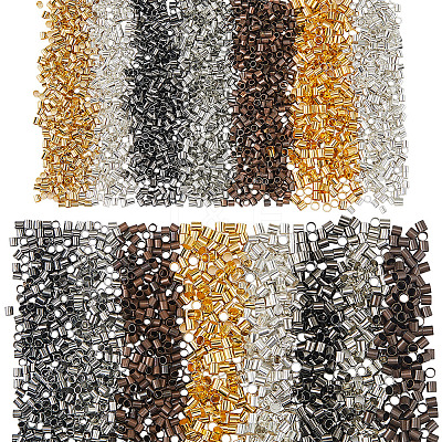 4500Pcs 15 Styles Brass Crimp Beads KK-PA0001-08-1