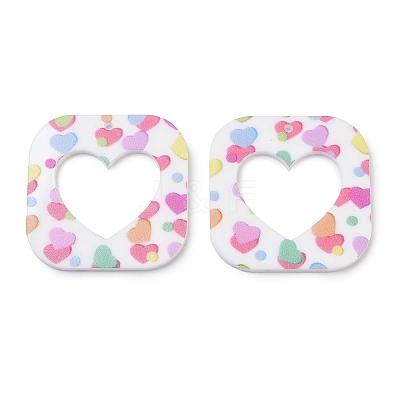 Printed Opaque Acrylic Pendants FIND-K017-09A-1