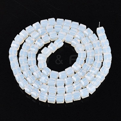 Imitation Jade Glass Beads Strands GLAA-R041-8x8mm-B02-1
