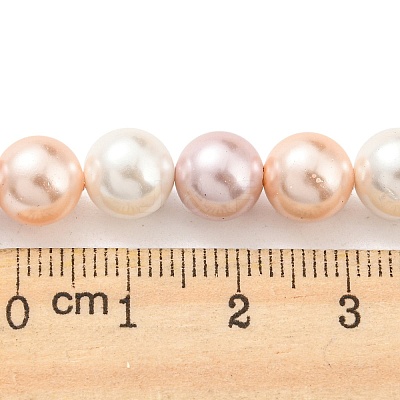 Electroplated Shell Pearl Beads Strands SHEL-F008-03B-06-1