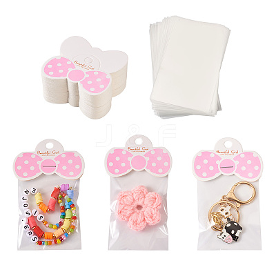 100Pcs Foldable Bowknot Paper Hanging Header CDIS-TA0001-21-1