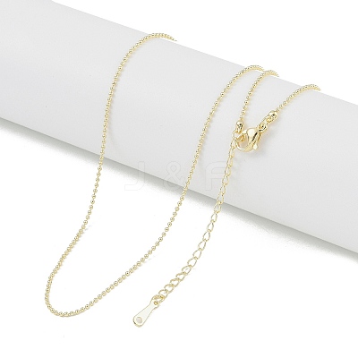 Brass Ball Chain Necklaces for Women NJEW-U008-03G-1