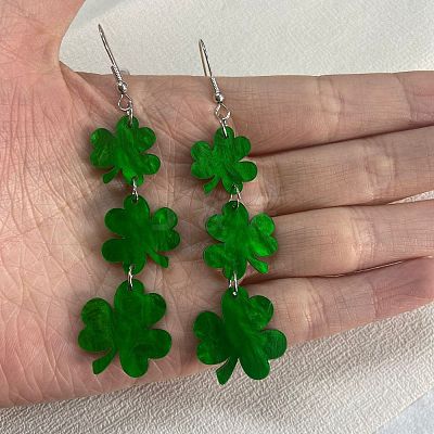 Saint Patrick's Day Acrylic Dangle Earrings FS-WG3A237-02-1