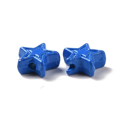 Spray Painted Alloy Beads PALLOY-K001-02M-1