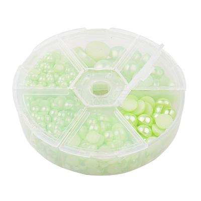 1Box ABS Plastic Imitation Pearl Dome Cabochons SACR-X0002-18-B-1