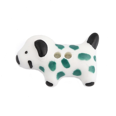 Dog Ceramic Buttons BUTT-I018-01A-01-1
