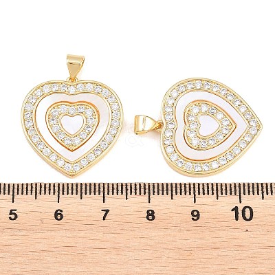 Valentine's Day Brass Micro Pave Clear Cubic Zirconia Pendants ZIRC-F148-12A-G-1