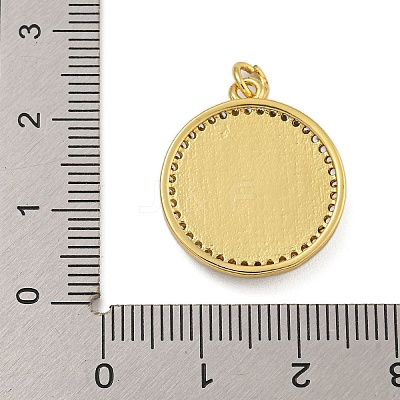 Rack Plating Brass Clear Cubic Zirconia Eye Pendants KK-C074-51G-1