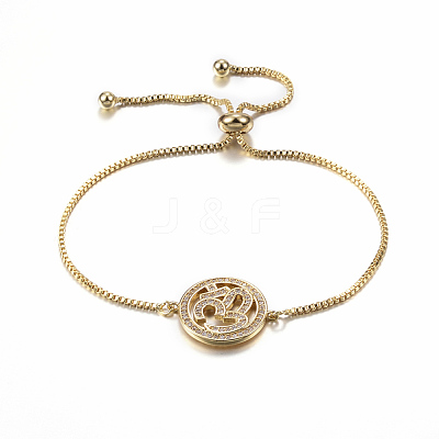 Adjustable Brass Micro Pave Cubic Zirconia Bolo Bracelets BJEW-E321-01-1