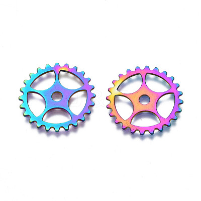 Rack Plating Rainbow Color Alloy Pendants PALLOY-S180-302-1