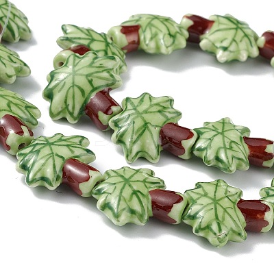 Handmade Porcelain Beads Strands PORC-F008-02B-1