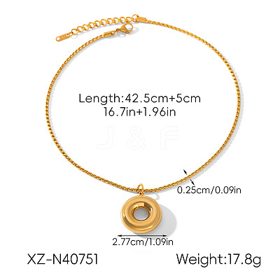 304 Stainless Steel Ring Pendant Necklaces WGB85DE-01-1