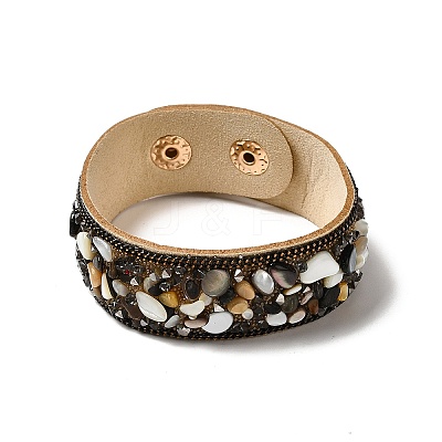 Faux Suede Snap Cord Bracelet BJEW-F428-09-1