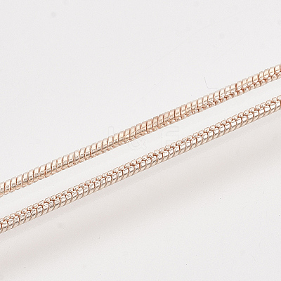 Brass Round Snake Chain Necklaces X-MAK-T006-11A-RG-1