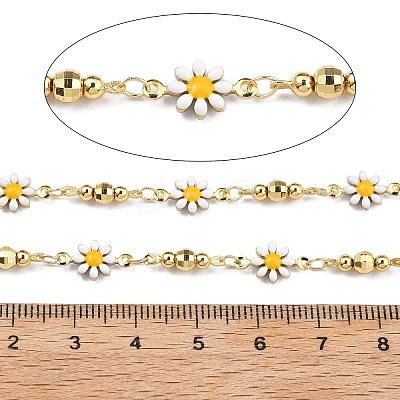 Brass Flower Link Chains KK-D368-04G-A-1