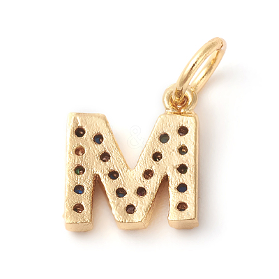 Brass Micro Pave Colorful Cubic Zirconia Charms ZIRC-F092-01-M-1
