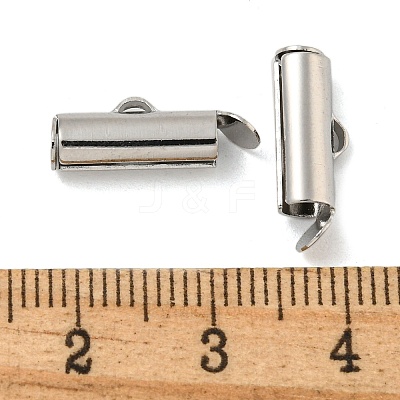 Brass Slide On End Clasp Tubes X-KK-N254-119P-01-1