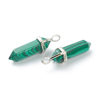 Synthetic Malachite Pointed Pendants G-M378-01P-A13-1