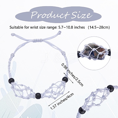 Adjustable Braided Nylon Cord Macrame Pouch Bracelet Making AJEW-SW00013-08-1