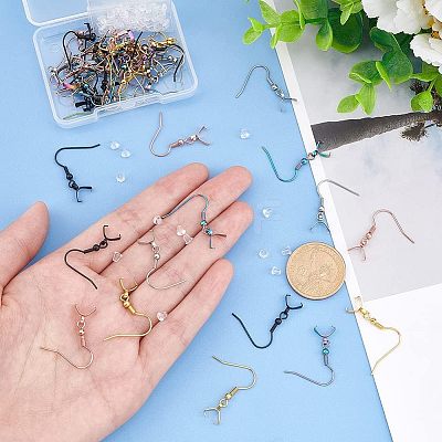 50Pcs 5 Style 304 Stainless Steel Earring Hooks FIND-UN0001-32-1
