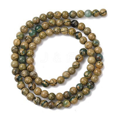 Natural Green Dragon Veins Beads Strands G-D098-A01-4mm-1