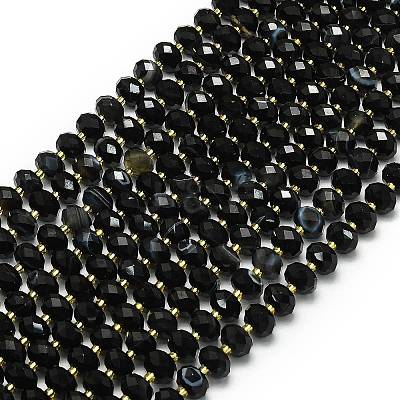 Natural Banded Agate Beads Strands G-P573-A15-01-1
