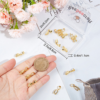 18Pcs Brass Ice Pick Pinch Bails for Pendant Making KK-BBC0007-51-1