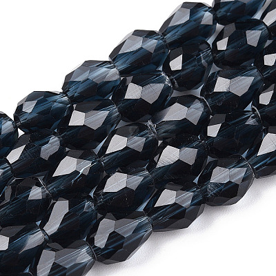 Transparent Glass Bead Strands X-GLAA-R024-6x8mm-13-1