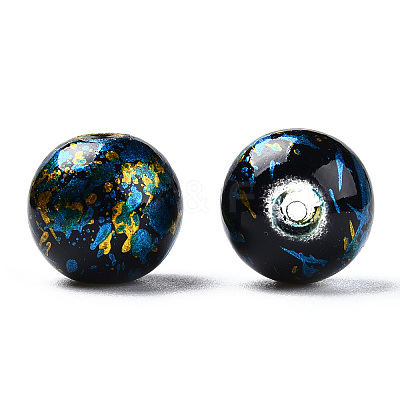 Mixed Style & Mixed Color Round Spray Painted Glass Beads DGLA-X0003-12mm-1