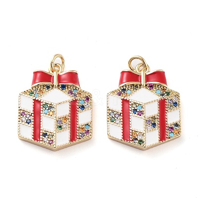 Christmas Theme Rack Plating Brass Pendants KK-M280-11A-G-1