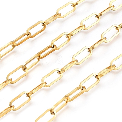 3.28 Feet Ion Plating(IP) 304 Stainless Steel Paperclip Chains X-CHS-D030-02G-1