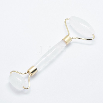Natural Quartz Crystal Brass Face Massager MRMJ-G008-22G-1