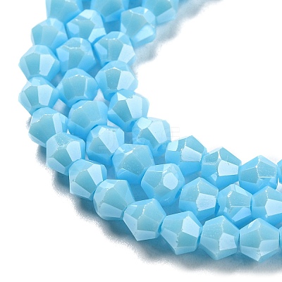 Opaque Solid Color Electroplate Glass Beads Strands EGLA-A039-P4mm-A12-1