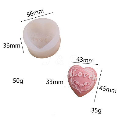 DIY Heart Shape Food Grade Candle Silicone Molds PW-WGD631A-02-1