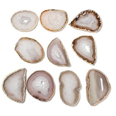 Natural Druzy Agate Slice Cabochons G-F826-E01-1