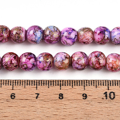 Baking Paint Glass Beads X1-DGLA-N003-8mm-B03-1