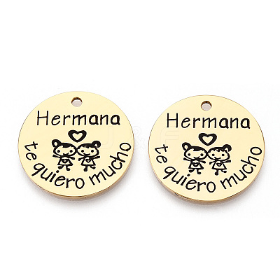201 Stainless Steel Pendants STAS-T064-37G-9-1