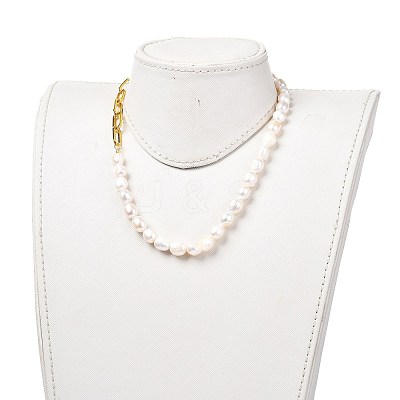 Natural Baroque Pearl Keshi Pearl Beaded Necklaces NJEW-JN02905-1