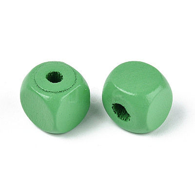 Spray Painted Wooden Beads WOOD-P021-01C-28-1