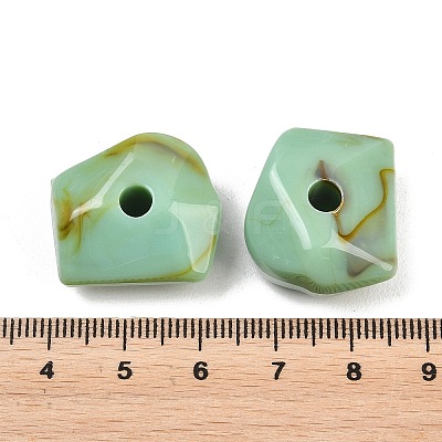 Two Tone Opaque Acrylic Imitation Gemstone Beads OACR-T033-08B-1