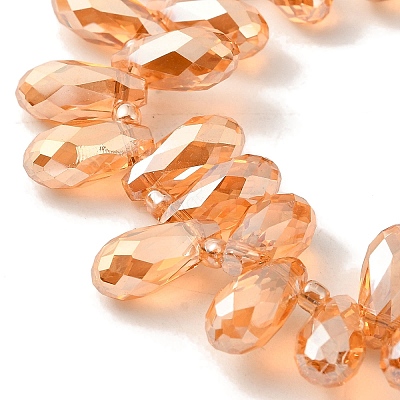 Electroplate Transparent Glass Beads Strands EGLA-B006-01A-PL01-1