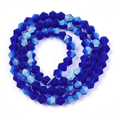 Imitate Austrian Crystal Bicone Frosted Glass Beads Strands GLAA-F029-TM4mm-A06-1