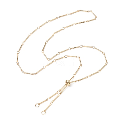 Brass Bar Link Chain Necklace Making AJEW-JB01188-01-1
