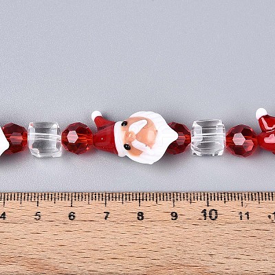 Christmas Theme Handmade Lampwork Beads Strands LAMP-N028-18A-1