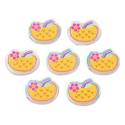 Transparent Printed Acrylic Cabochons TACR-N016-35-1
