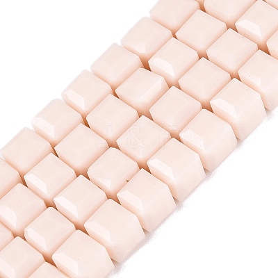 Opaque Glass Beads Strands GLAA-R041-8x8mm-C01-1