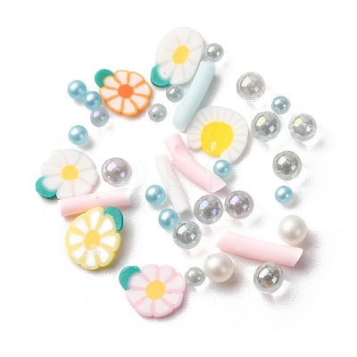 Handmade Polymer Clay Cabochons and Plastic Beads for DIY Jewelry Making Findings CLAY-B007-04J-1