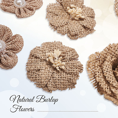 Handmade Burlap Flower & Lace Bowknot FIND-SC0001-21-1