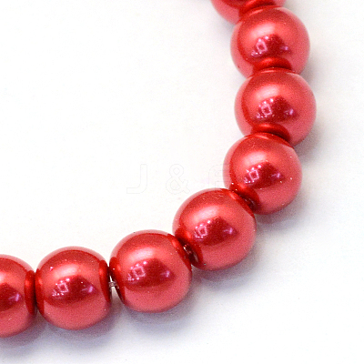 Baking Paint Pearlized Glass Pearl Round Bead Strands HY-Q003-10mm-74-1