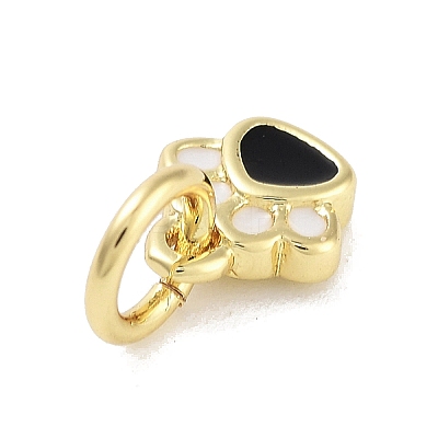 Real 18K Gold Plated Brass Enamel Charms KK-M293-22G-04-1
